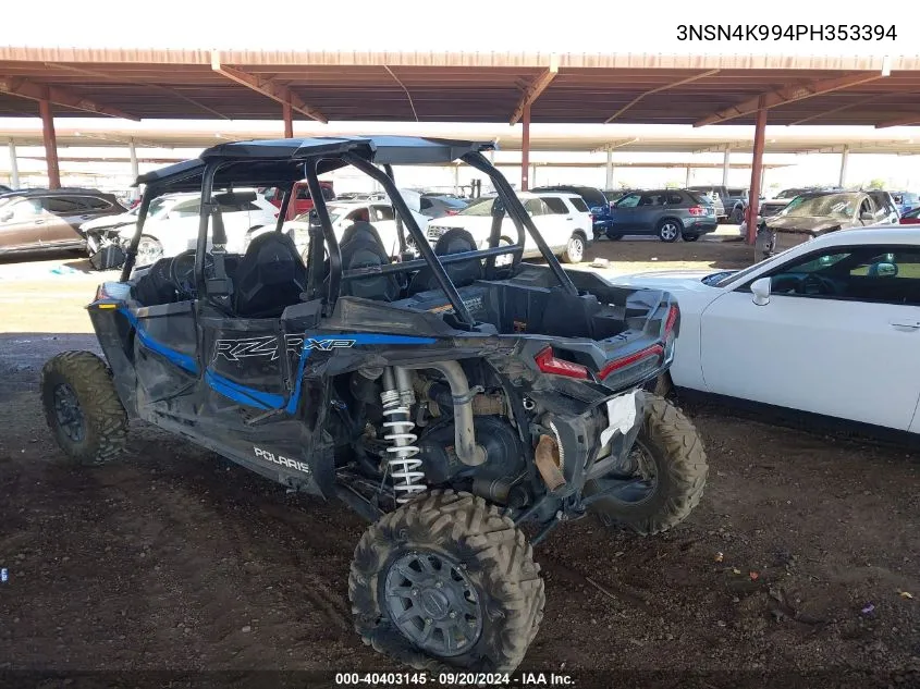 2023 Polaris Rzr Xp 4 1000 Premium VIN: 3NSN4K994PH353394 Lot: 40403145