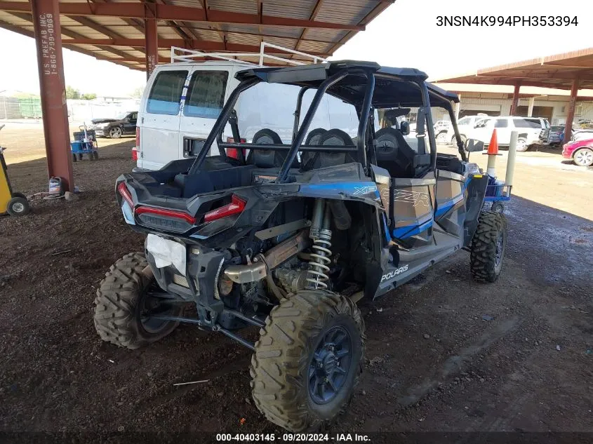 2023 Polaris Rzr Xp 4 1000 Premium VIN: 3NSN4K994PH353394 Lot: 40403145