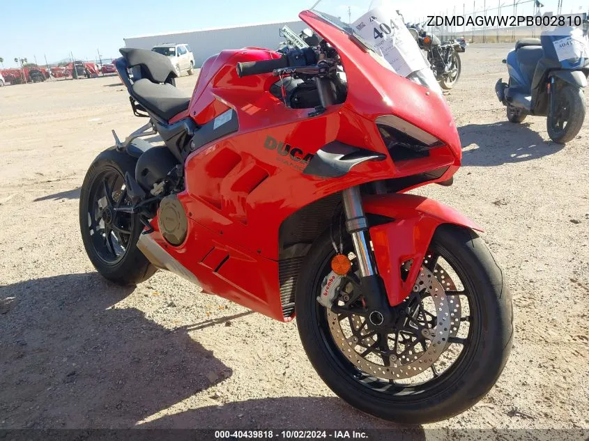 2023 Ducati Panigale V4S VIN: ZDMDAGWW2PB002810 Lot: 40439818