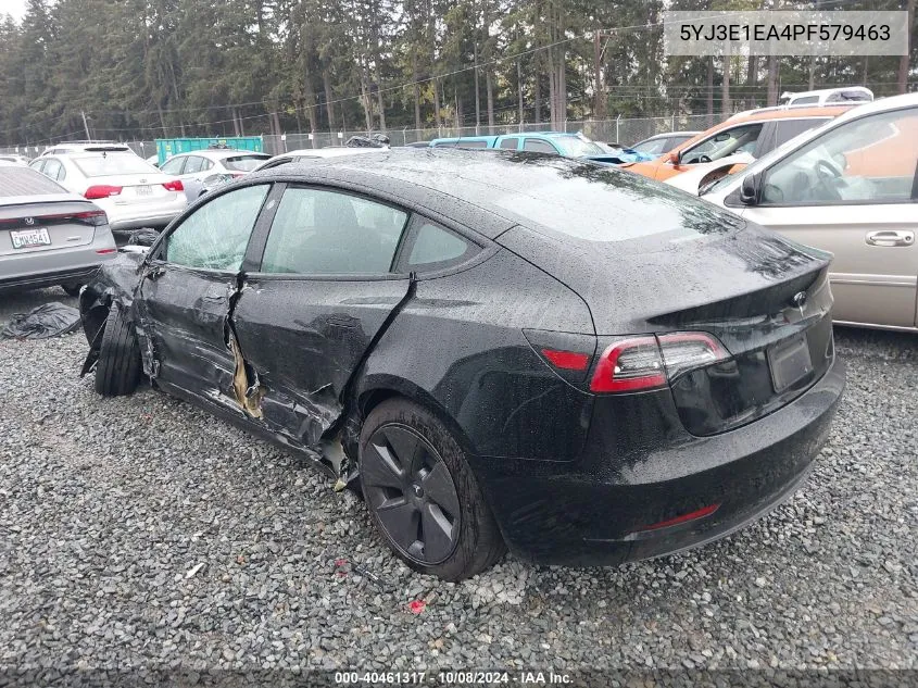 2023 Tesl Model 3 Rwd Rear-Wheel Drive VIN: 5YJ3E1EA4PF579463 Lot: 40461317