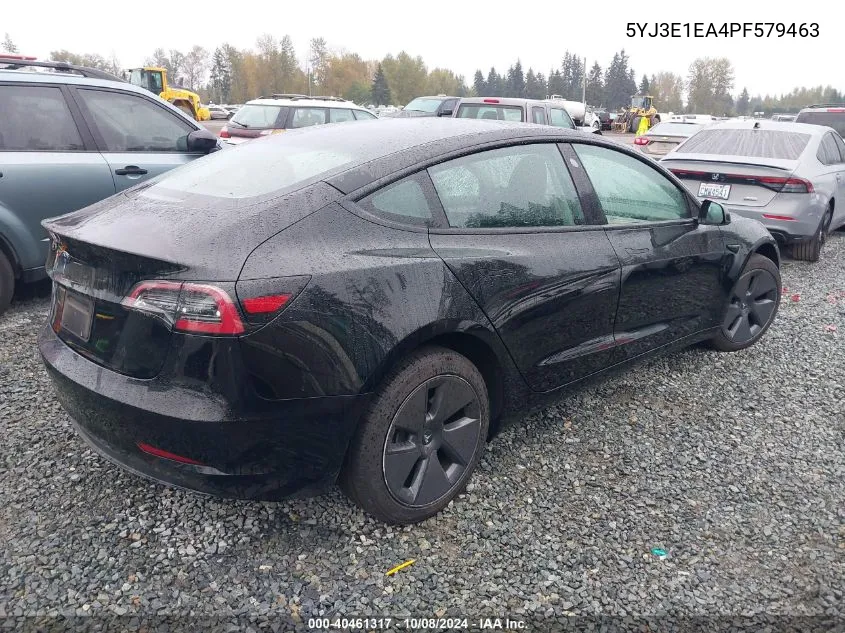 2023 Tesl Model 3 Rwd Rear-Wheel Drive VIN: 5YJ3E1EA4PF579463 Lot: 40461317