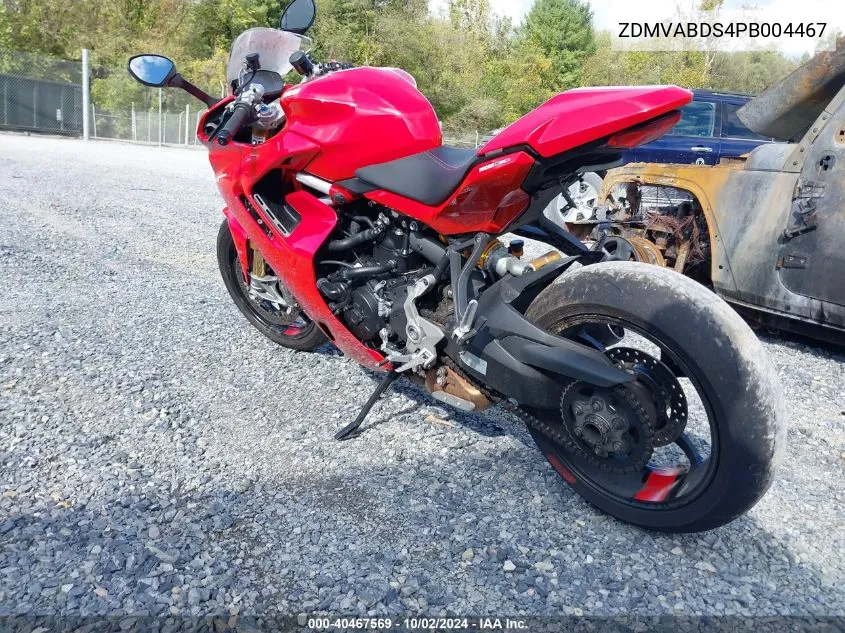 2023 Ducati Supersport VIN: ZDMVABDS4PB004467 Lot: 40467569