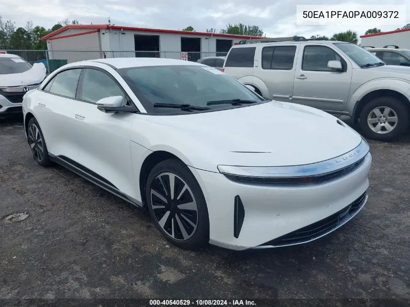 2023 Lucid Air Pure VIN: 50EA1PFA0PA009372 Lot: 40540529