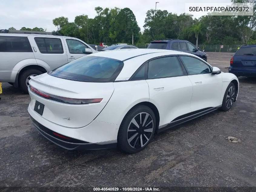 2023 Lucid Air Pure VIN: 50EA1PFA0PA009372 Lot: 40540529