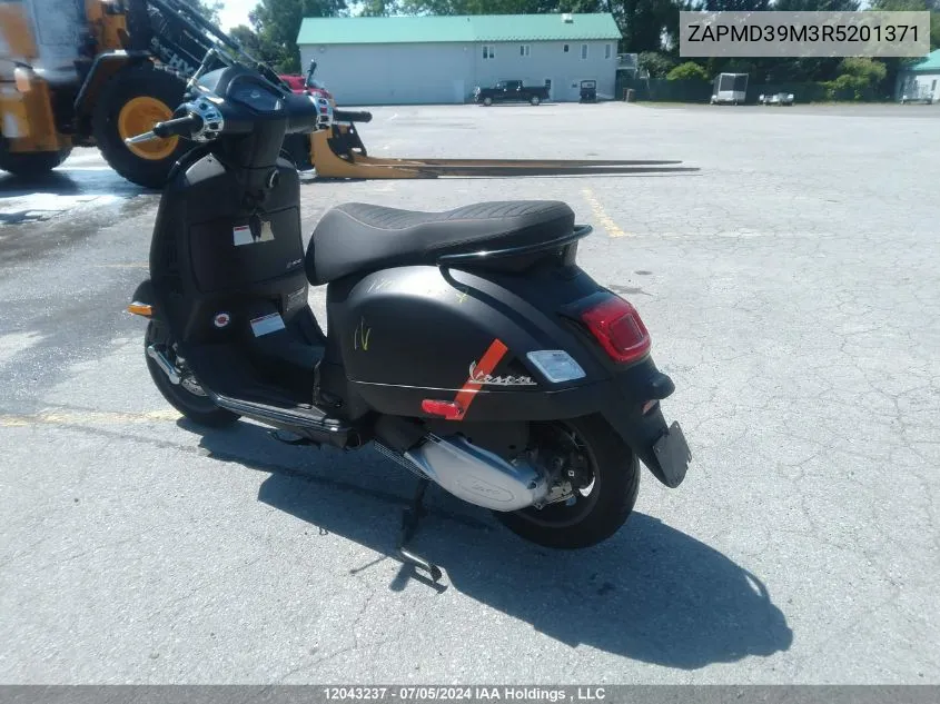 2024 Vespa Gts/Sei Giorni 300 VIN: ZAPMD39M3R5201371 Lot: 12043237