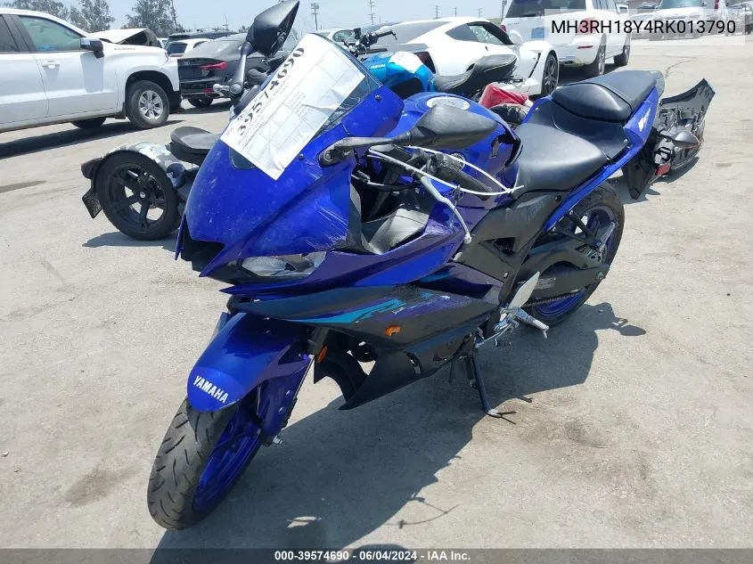 2024 Yamaha Yzfr3 A VIN: MH3RH18Y4RK013790 Lot: 39574690