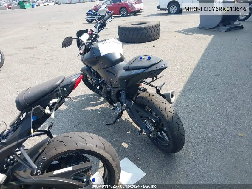 2024 Yamaha Mt-03 VIN: MH3RH20Y6RK013646 Lot: 40117626