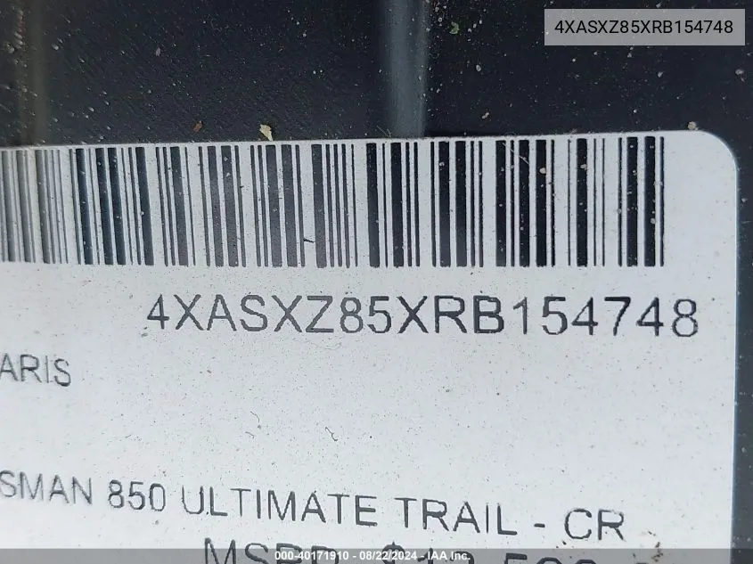 4XASXZ85XRB154748 2024 Polaris Sportsman 850 Ultimate Trail Le