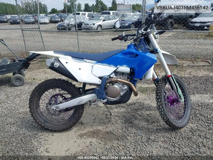 2024 Husqvarna Fe501 W/S VIN: VBKUAJ403RM456142 Lot: 40200042