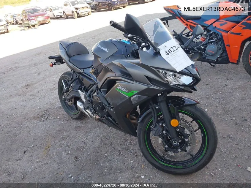 2024 Kawasaki Ex650 R VIN: ML5EXER13RDAC4673 Lot: 40224728