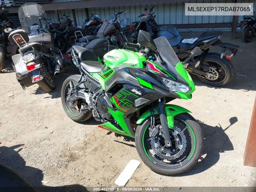 2024 Kawasaki Ex650 P VIN: ML5EXEP17RDAB7065 Lot: 40276779