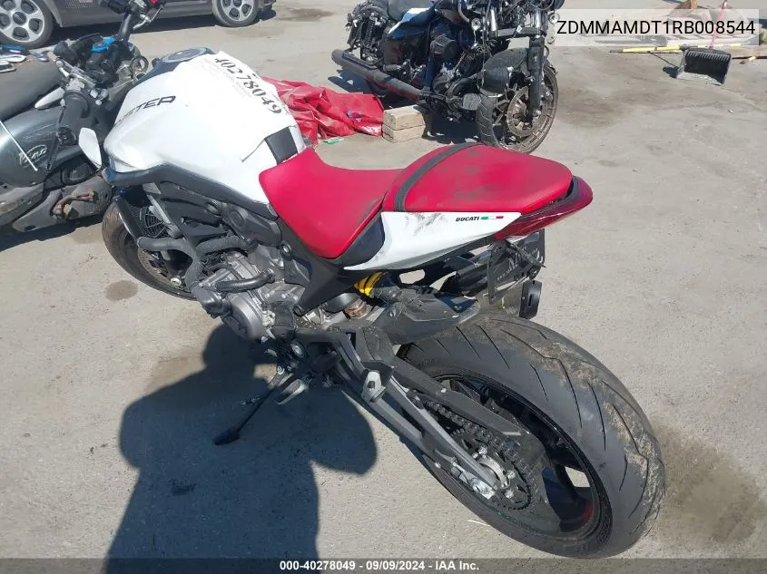 2024 Ducati Monster VIN: ZDMMAMDT1RB008544 Lot: 40278049