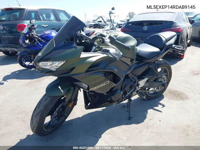 2024 Kawasaki Ex650 P VIN: ML5EXEP14RDAB9145 Lot: 40281086