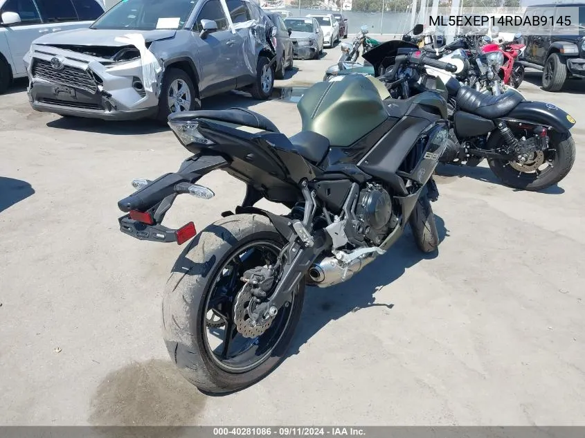 2024 Kawasaki Ex650 P VIN: ML5EXEP14RDAB9145 Lot: 40281086