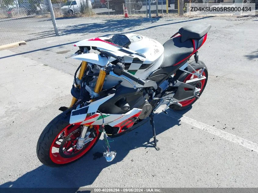 2024 Aprilia Rs 660 Extrema VIN: ZD4KSUR05RS000434 Lot: 40286294