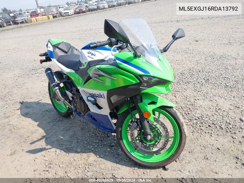 2024 Kawasaki Ex500 A/B VIN: ML5EXGJ16RDA13792 Lot: 40288529