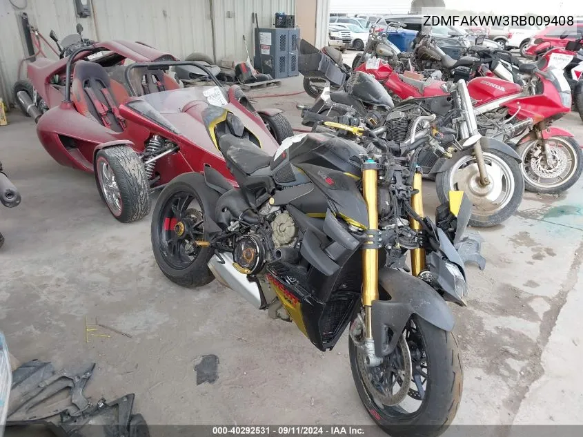 2024 Ducati Streetfighter V4/V4S VIN: ZDMFAKWW3RB009408 Lot: 40292531