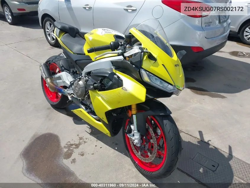 2024 Aprilia Rs 660 VIN: ZD4KSUG07RS002172 Lot: 40311960