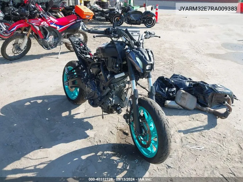 2024 Yamaha Mt07 VIN: JYARM32E7RA009383 Lot: 40332728