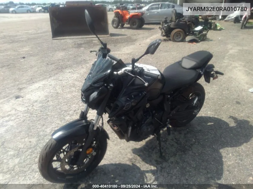 2024 Yamaha Mt07 VIN: JYARM32E0RA010780 Lot: 40410180