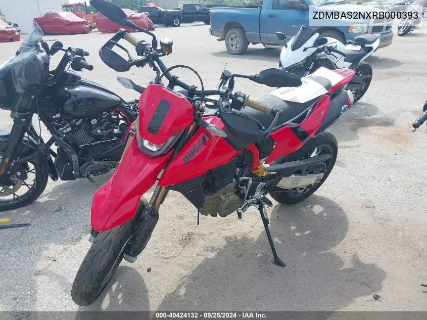 2024 Ducati Hypermotard VIN: ZDMBAS2NXRB000393 Lot: 40424132