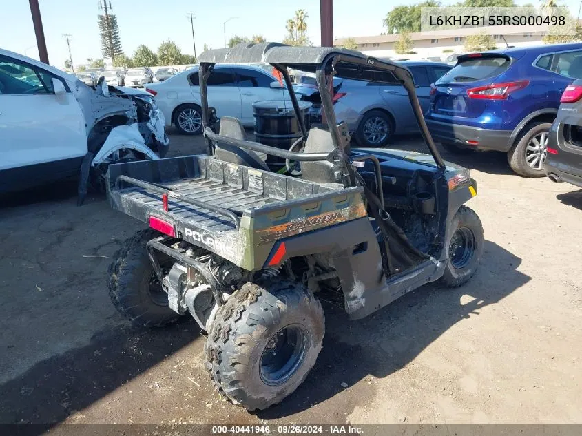 2024 Polaris Ranger 150 Efi VIN: L6KHZB155RS000498 Lot: 40441946