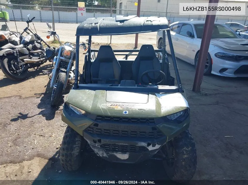 2024 Polaris Ranger 150 Efi VIN: L6KHZB155RS000498 Lot: 40441946