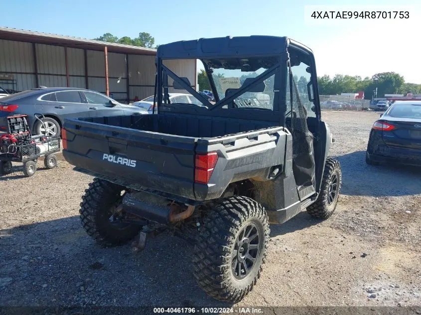 2024 Polaris Ranger 1000 Eps/1000 Premium VIN: 4XATAE994R8701753 Lot: 40461796