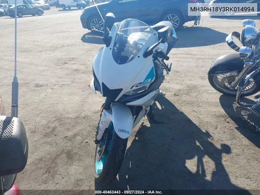 2024 Yamaha Yzfr3 A VIN: MH3RH18Y3RK014994 Lot: 40463443