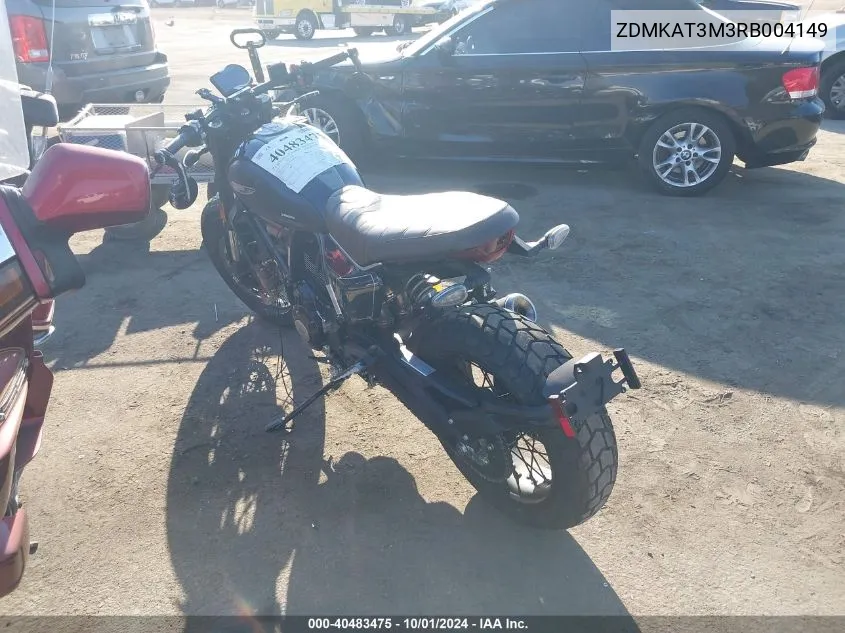 2024 Ducati Scrambler Icon VIN: ZDMKAT3M3RB004149 Lot: 40483475