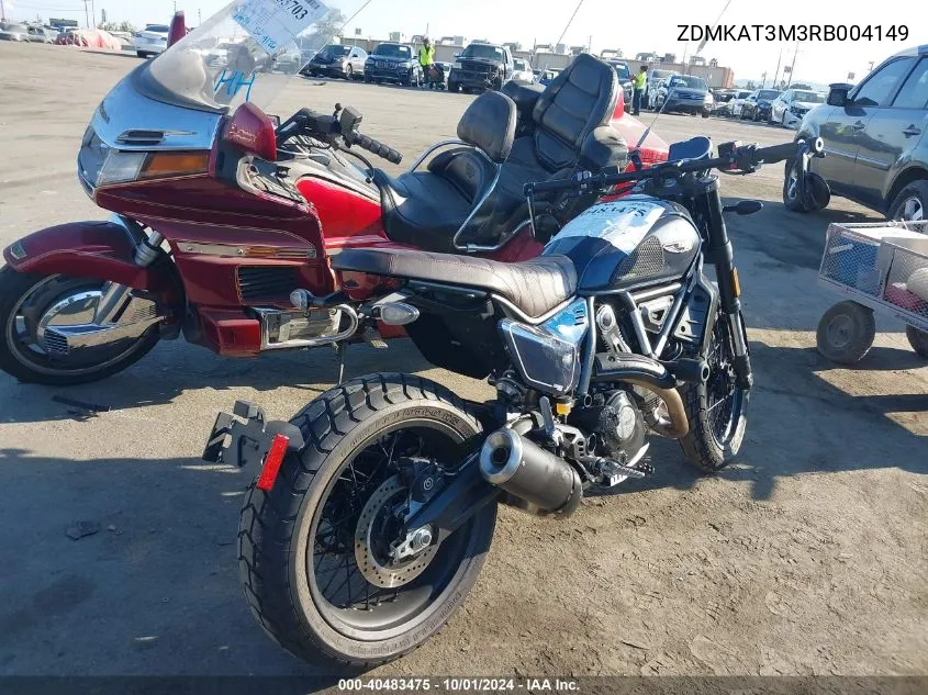 2024 Ducati Scrambler Icon VIN: ZDMKAT3M3RB004149 Lot: 40483475