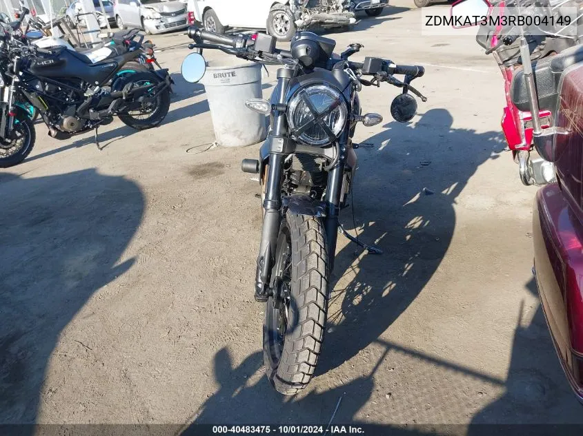 2024 Ducati Scrambler Icon VIN: ZDMKAT3M3RB004149 Lot: 40483475