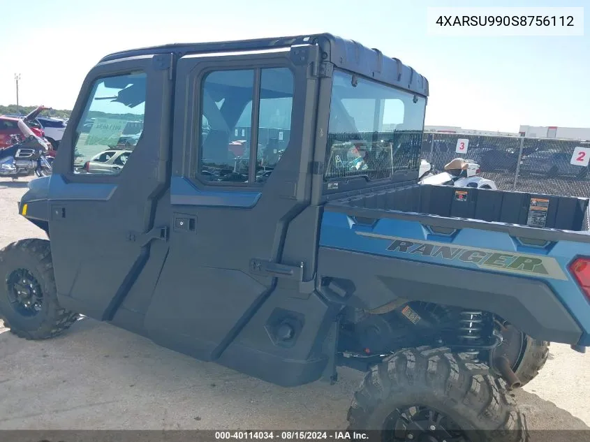 2025 Polaris Ranger Crew Xp 1000 Northstar Premium VIN: 4XARSU990S8756112 Lot: 40114034