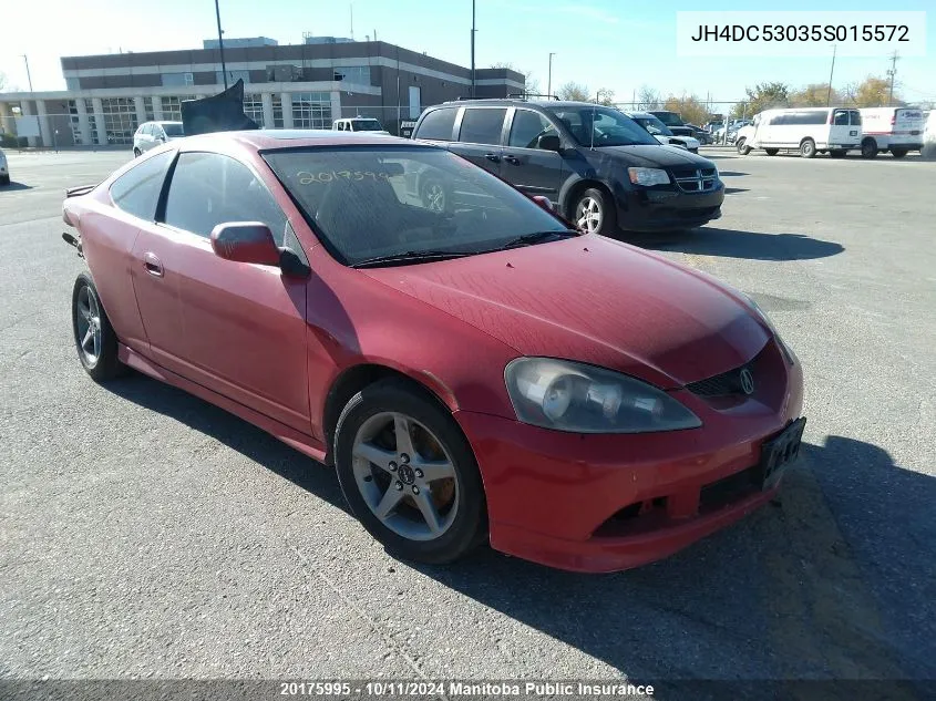 2005 Acura Rsx Type S VIN: JH4DC53035S015572 Lot: 20175995