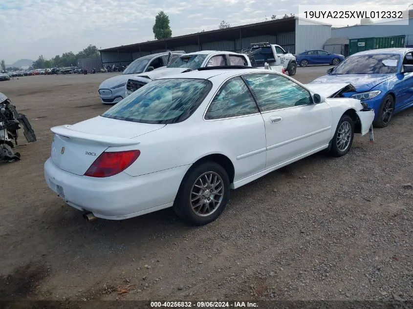 1998 Acura Cl 3.0 VIN: 19UYA225XWL012332 Lot: 40256832