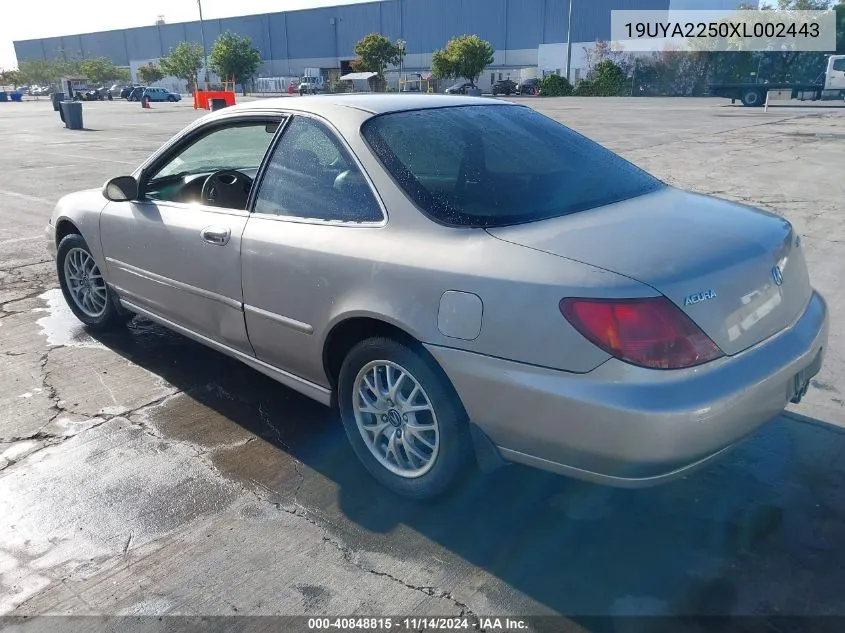 1999 Acura Cl 3.0 VIN: 19UYA2250XL002443 Lot: 40848815