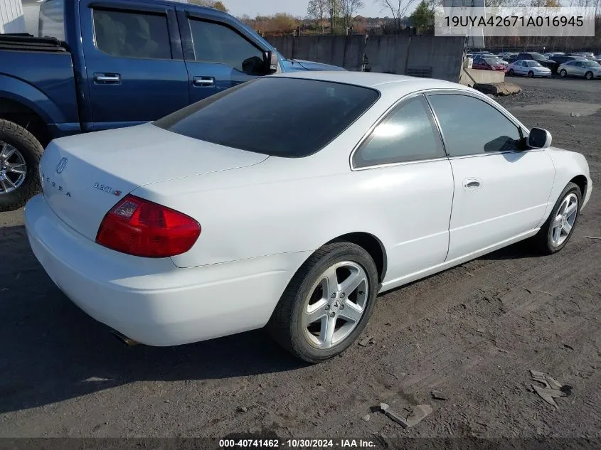 2001 Acura Cl 3.2 Type S VIN: 19UYA42671A016945 Lot: 40741462