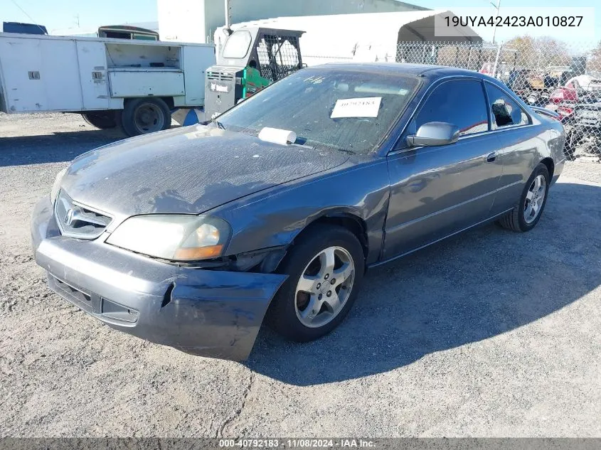 2003 Acura Cl 3.2 VIN: 19UYA42423A010827 Lot: 40792183