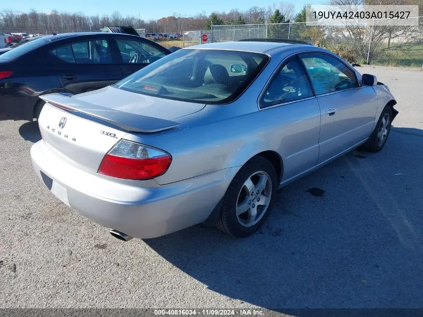 2003 Acura Cl 3.2 VIN: 19UYA42403A015427 Lot: 40816034