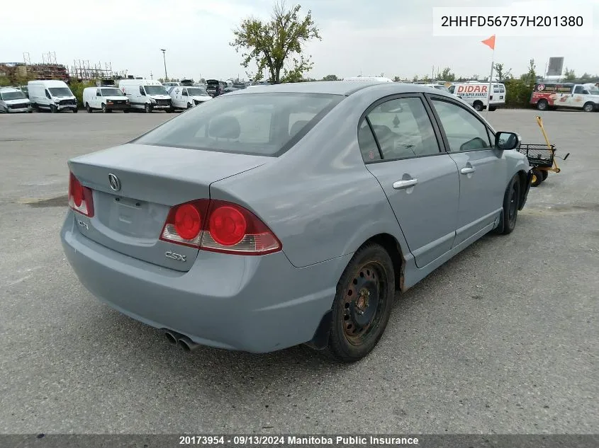 2HHFD56757H201380 2007 Acura Csx Premium