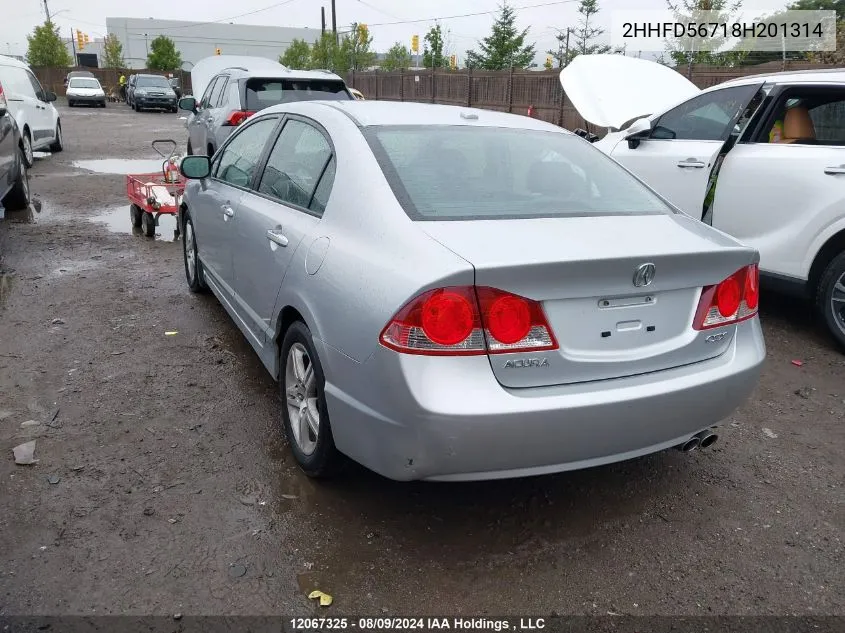 2HHFD56718H201314 2008 Acura Csx Technology