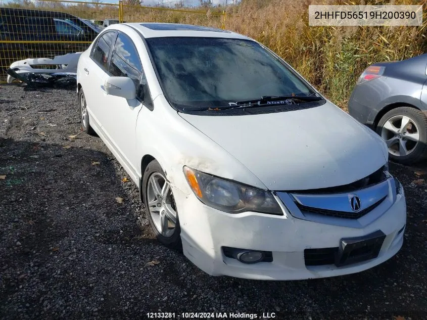 2009 Acura Csx VIN: 2HHFD56519H200390 Lot: 12133281