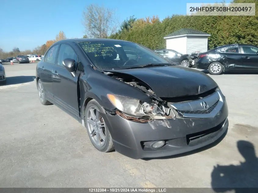 2011 Acura Csx VIN: 2HHFD5F50BH200497 Lot: 12132384