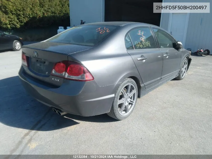 2011 Acura Csx VIN: 2HHFD5F50BH200497 Lot: 12132384