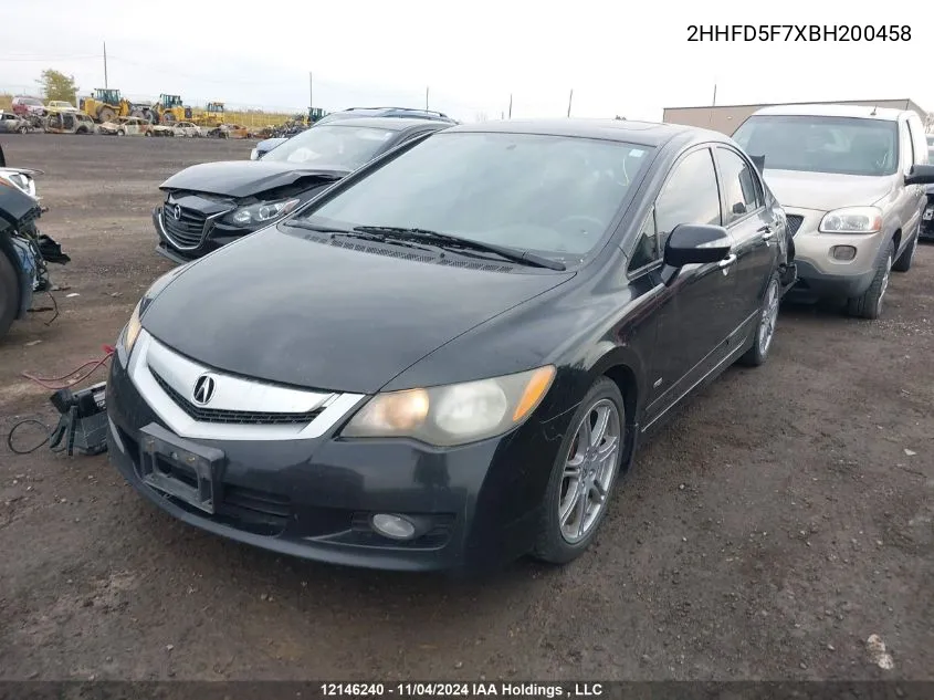 2011 Acura Csx VIN: 2HHFD5F7XBH200458 Lot: 12146240