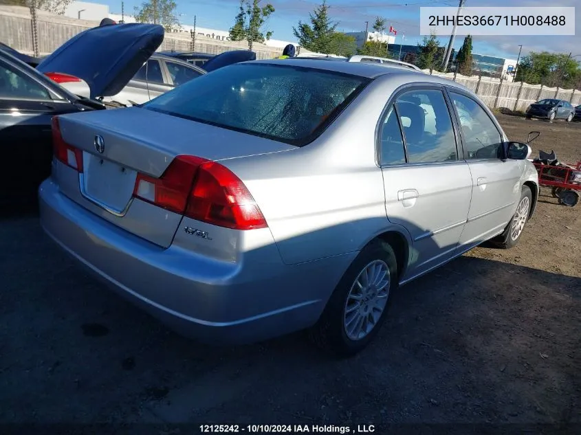 2001 Acura El VIN: 2HHES36671H008488 Lot: 12125242