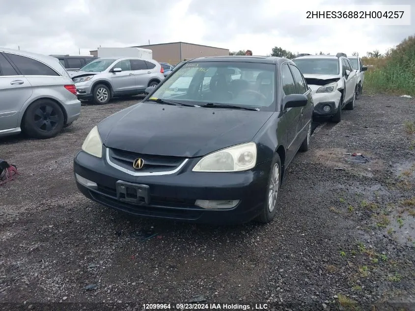 2002 Acura El VIN: 2HHES36882H004257 Lot: 12099964