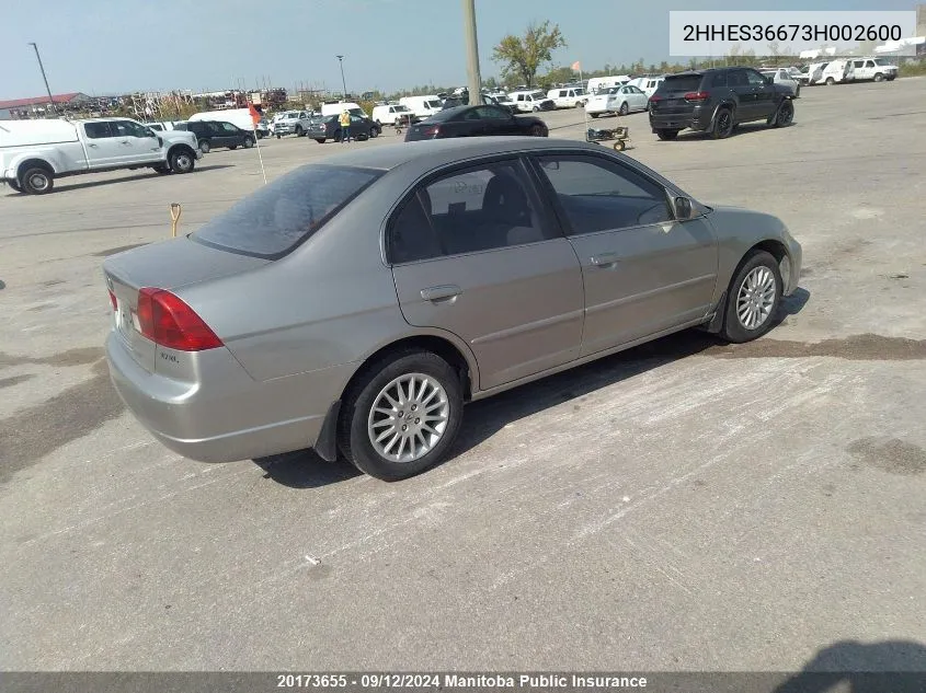 2HHES36673H002600 2003 Acura 1.7El