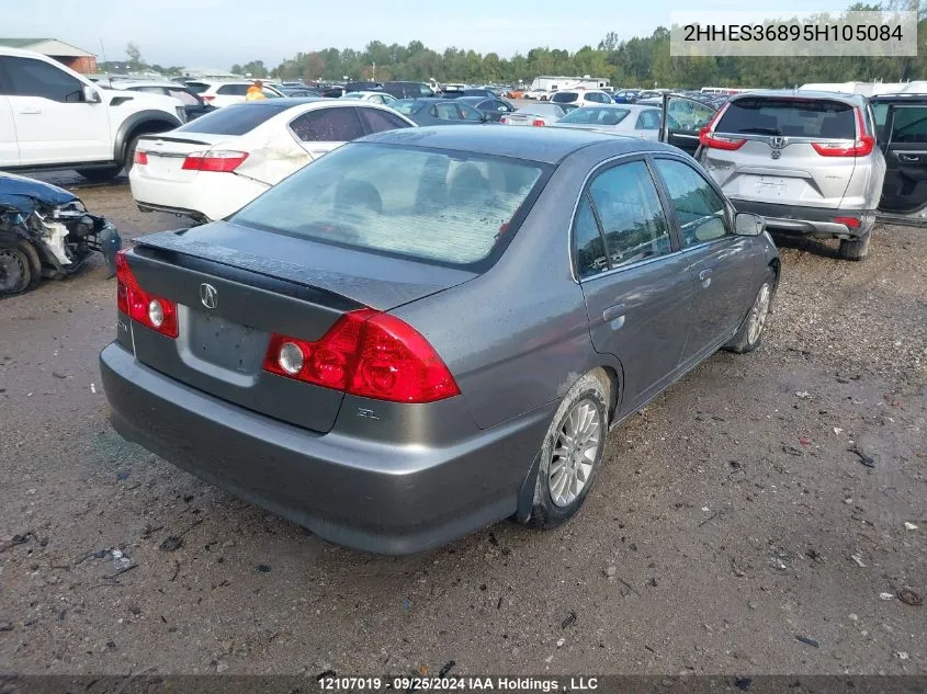 2005 Acura El VIN: 2HHES36895H105084 Lot: 12107019