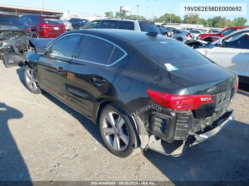 2013 Acura Ilx 24 Premium VIN: 19VDE2E58DE000692 Lot: 40445669